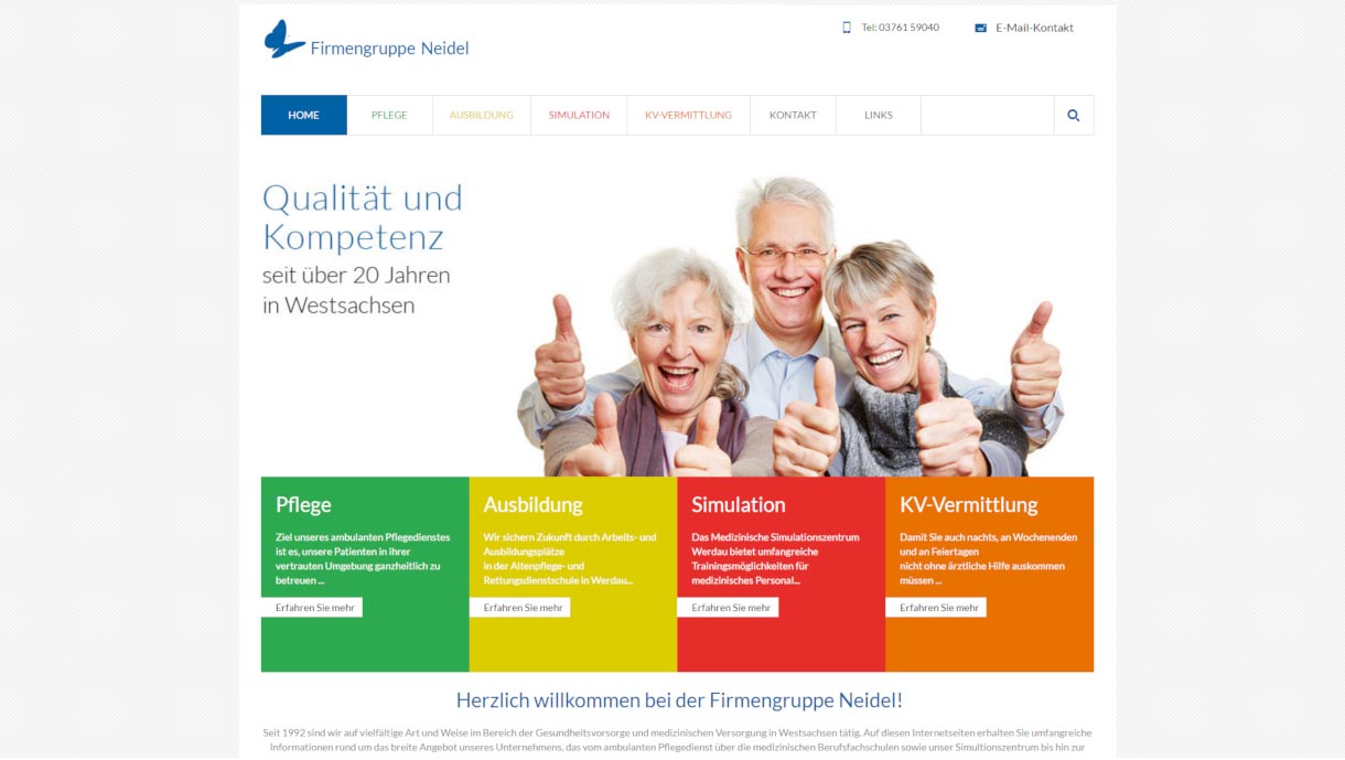 Screenshot der Webseite www.notfallmedizin-sachsen.de