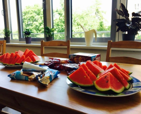 auch im Büro ist Sommerzeit Melonenzeit
